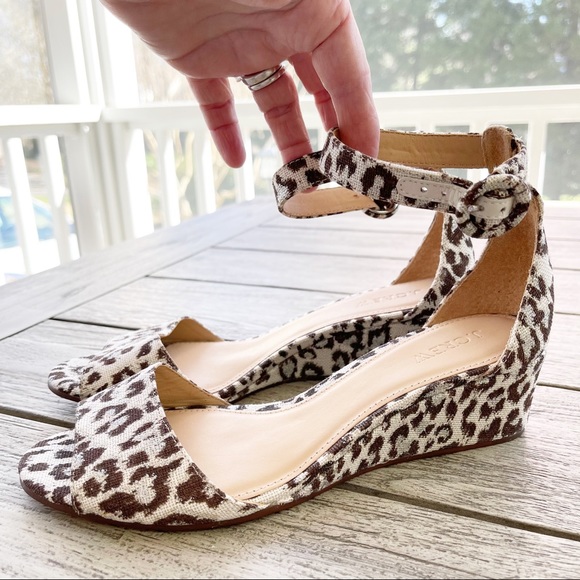 J. Crew Laila Leopard Wedge size 8 - Picture 1 of 7